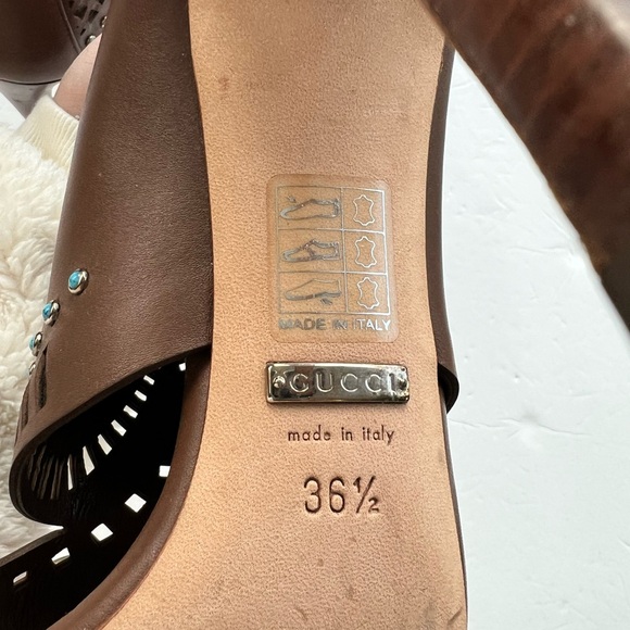 Gucci Lika Laser Cut Studded Heels - Picture 9 of 13